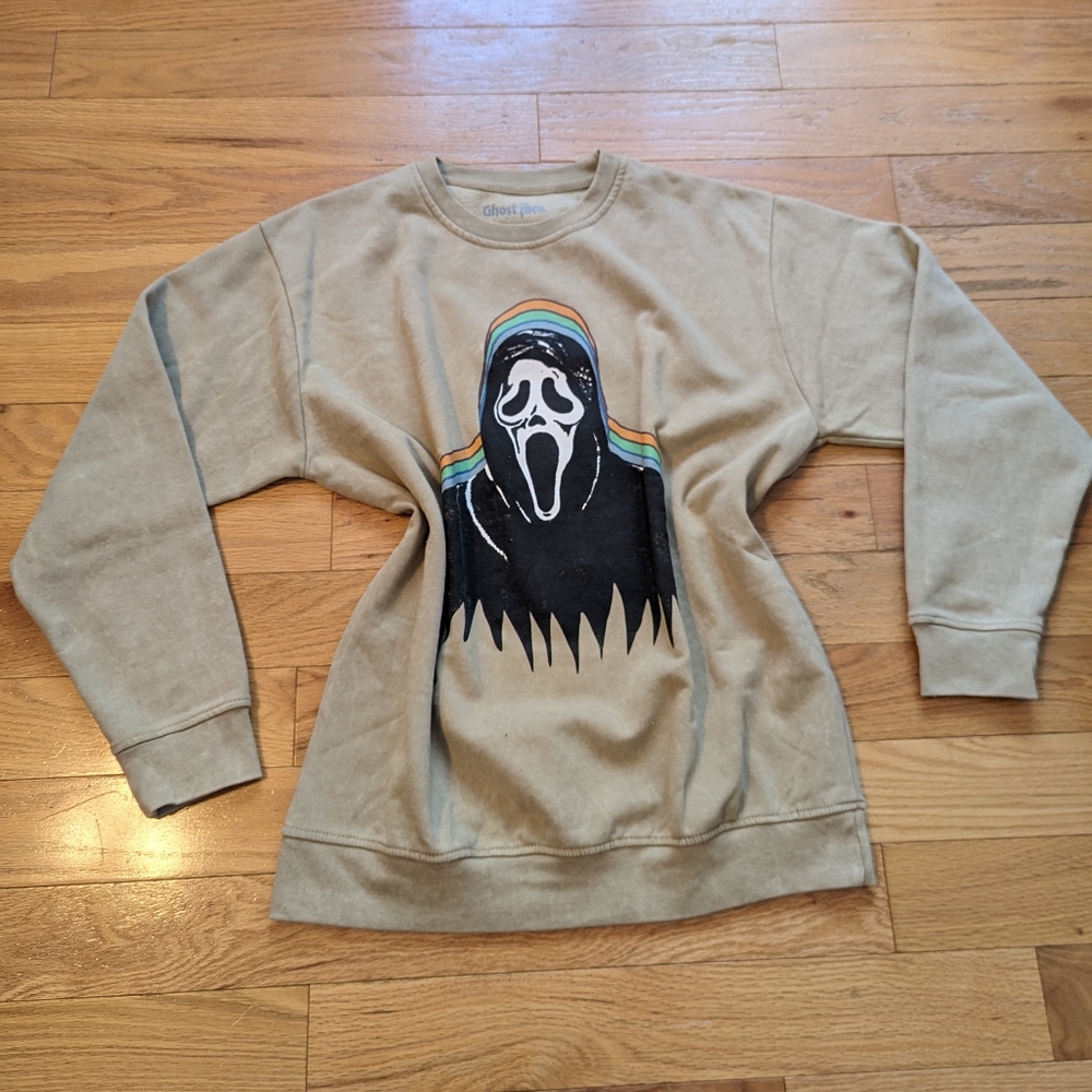 Tan/Beige Ghost From From The Scream Movie Series Sweatshirt